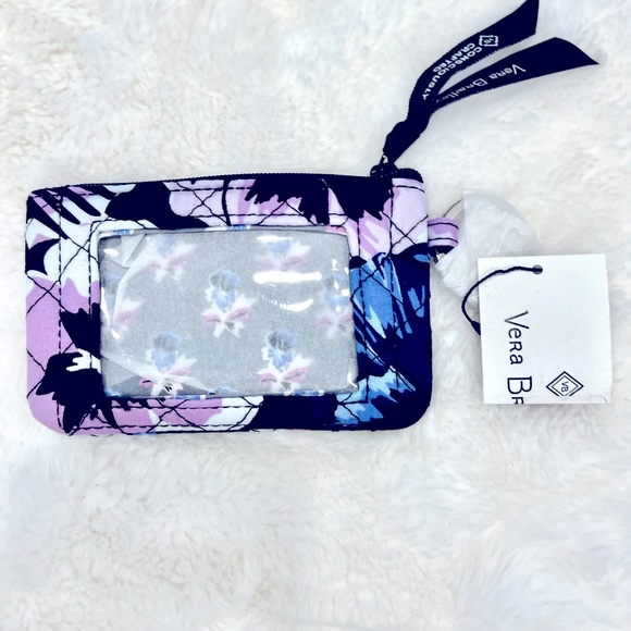 Vera Bradley Accessories - Vera Bradley NWT Zip ID Case in Recycled Cotton-Plum Pansies
